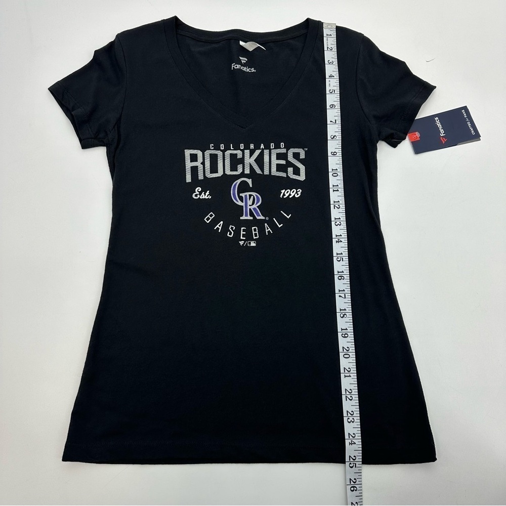 Colorado Rockies Baseball V Neck Tee Women's Small - Picture 6 of 8